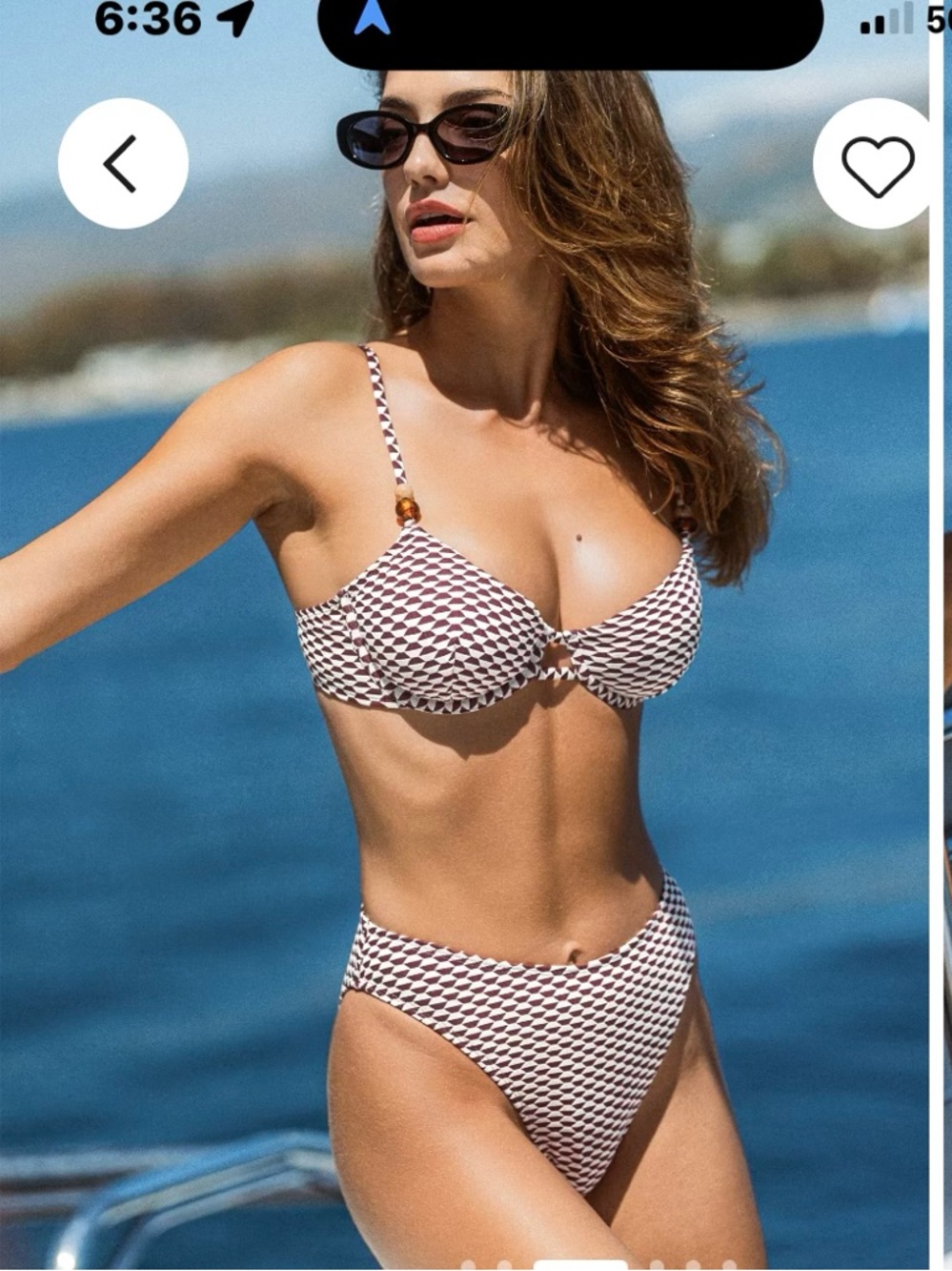 Cupshe Brick Red and Cream Patterned Bikini Set